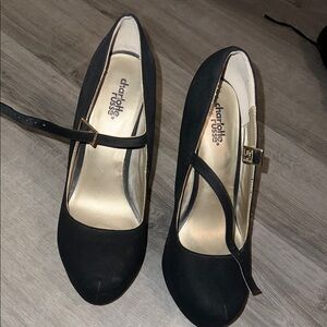 Charlotte Russe Black Heels with Suede Finish